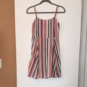 Gap Striped Sleeveless Summer Dress - Peach, Pink, Black & Cream